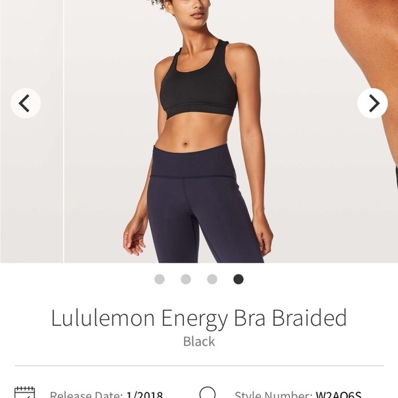 Lululemon Energy Bra Braided size 4 black - Picture 5 of 5